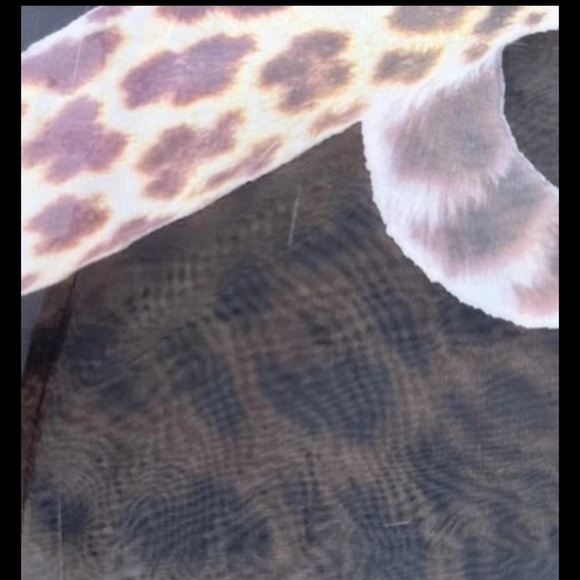 Love J Women’s Semi-Sheer Leopard Cheetah Print-Lo Top M Tan Black Short All - Picture 14 of 16